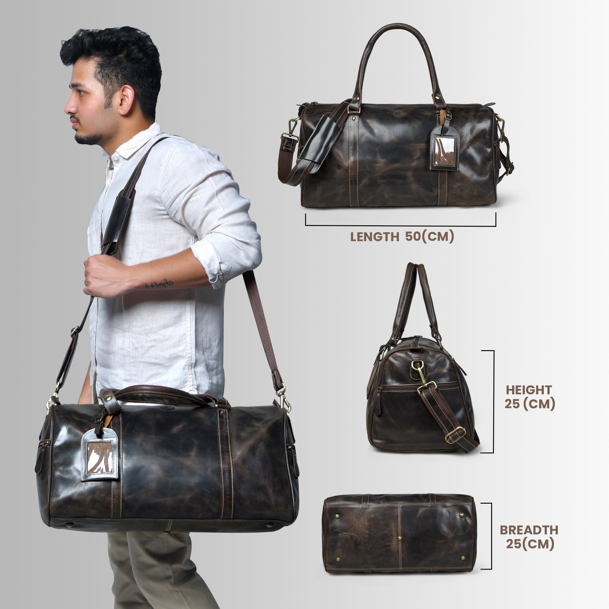 The Voyager Premium Leather Duffel Bag